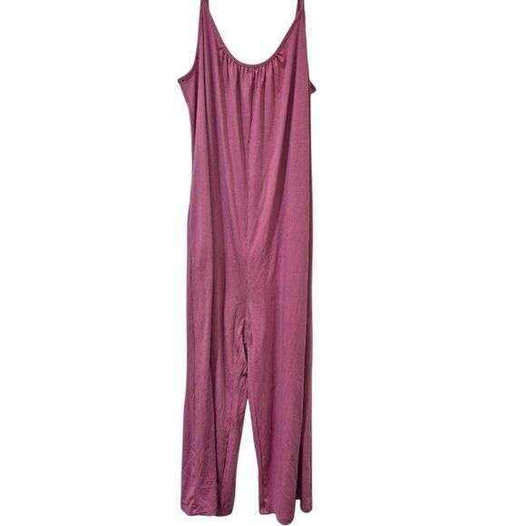 Amazon Women's Dusty Pink Poly/Spandex Jersey Knit Adj Straps Overalls Jumpsuit - Picture 10 of 13
